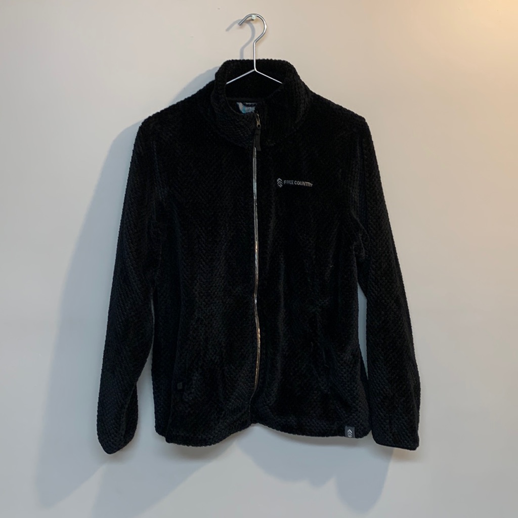 Free Country Brand Black Fleece Zip Up Size L